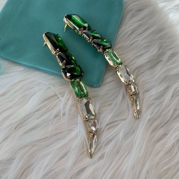 New Fashion  Shiny Rhinestone Long Earrings - Picture 7 of 13